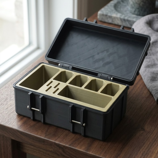 Next Object-Sony NP-SA100 - 4 Battery Slot + 1 Charger Slot + 1 Cable Slot + 4 Cards | Rugged Style| Customisable (Copy)