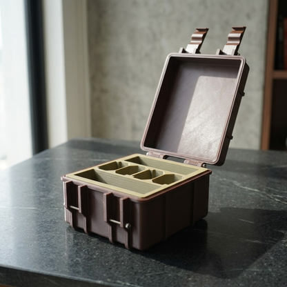 Next Object-Battery Case Plus - 4 Battery Slot + 1 Charger Slot + 1 Cable Slot | Rugged Style| Customisable